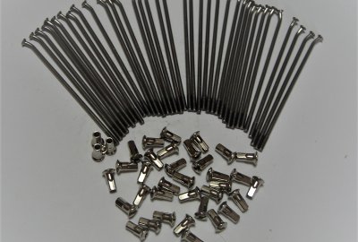 Szprychy i nyple, komplet 36 szt, 19 cali, M4x158, nierdzewne, Jawa 250/350 SPORT