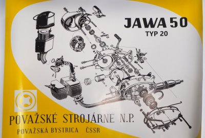 Plakat - Silnik - Jawa 50 typ 20 - 84 x 60 cm