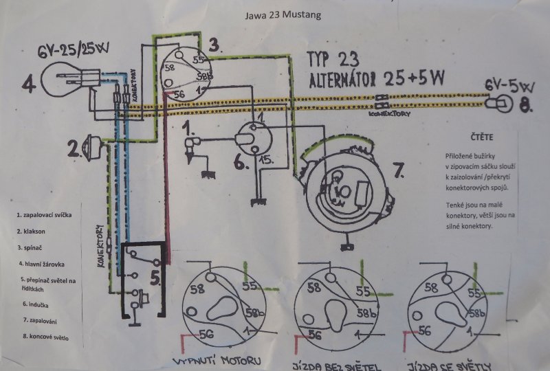 Instalacja elektryczna, 30 W (25W+5W), Jawa 50 typ 23 Mustang-photo2