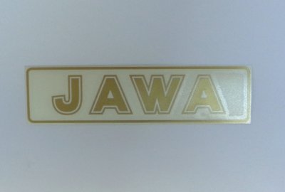Naklejka JAWA, złota, 140x35 mm