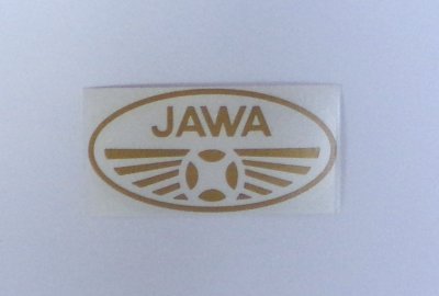 Naklejka JAWA, złota, 67,5x34 mm