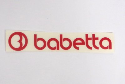 Naklejka BABETTA, 135x25mm, czerwona, Jawa Babetta