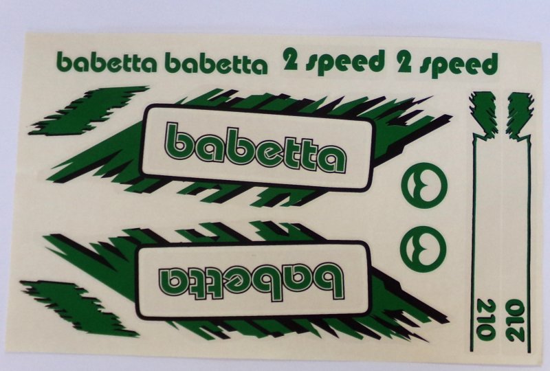 Arkusz naklejek BABETTA, zielony, Jawa Babetta 210-photo1