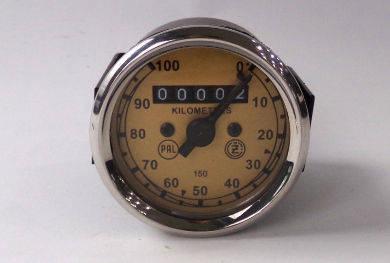 Licznik 0-100 km/h, cyferblat złoto-czarny, PAL, CZ 150 C-photo1