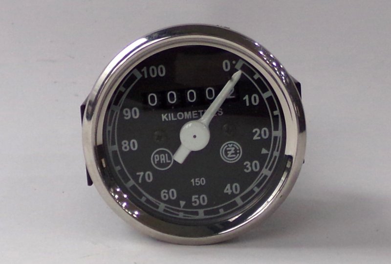 Licznik 0-100 km/h, cyferblat czarno-biały, PAL-ČZ, CZ 150 C-photo1