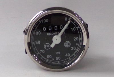 Licznik 0-100 km/h, cyferblat czarno-biały, PAL-ČZ, CZ 150 C