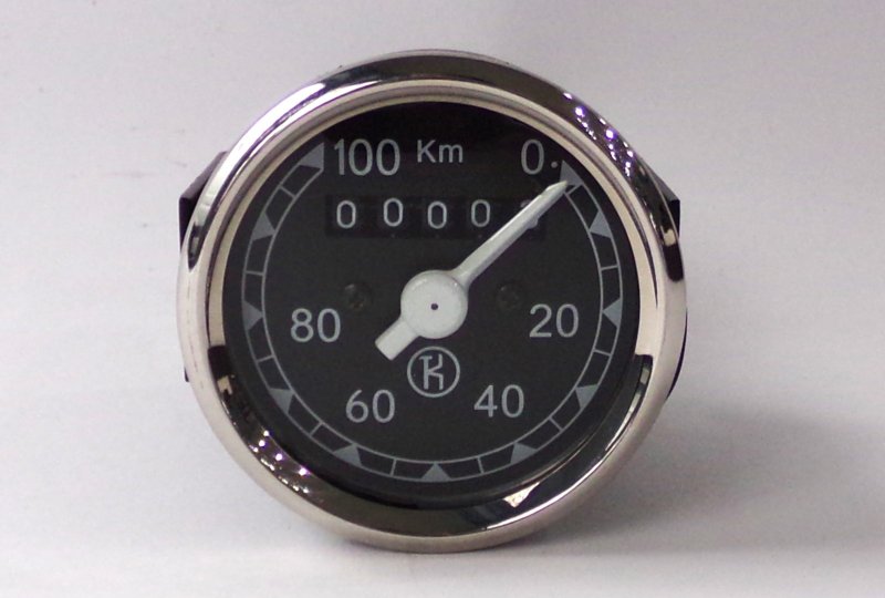 Licznik 0-100 km/h, cyferblat czarno-biały, K, CZ 125/150, CZ 501-photo1