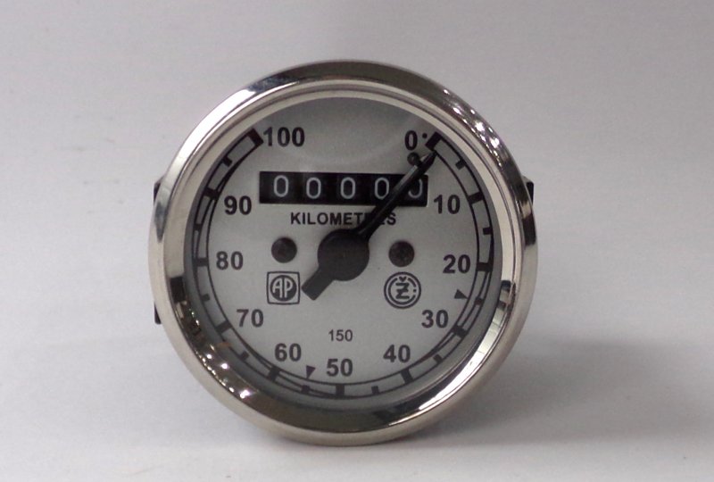 Licznik 0-100 km/h, cyferblat srebrno-czarny, AP, CZ 150 C-photo1