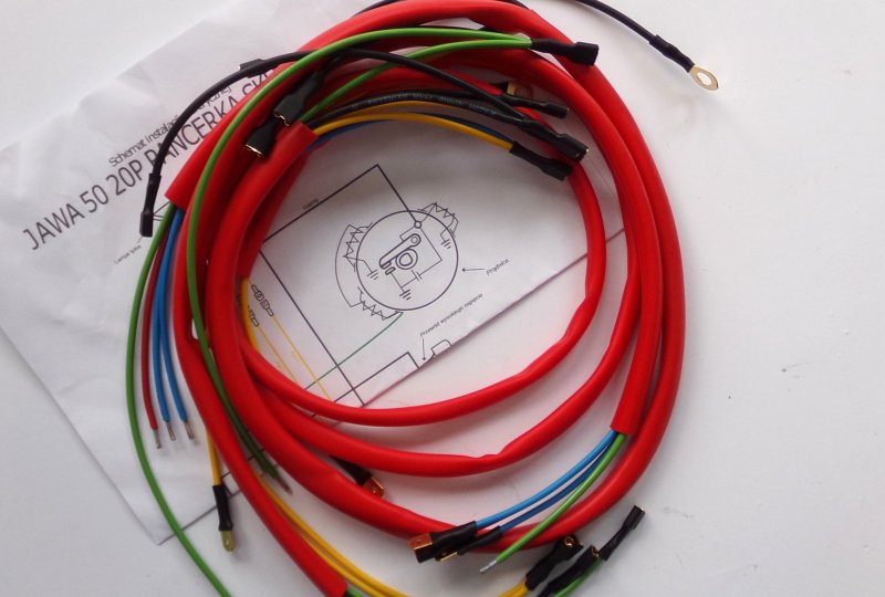 Instalacja elektryczna, kolor czerwony, Jawa 50 typ 20-photo1