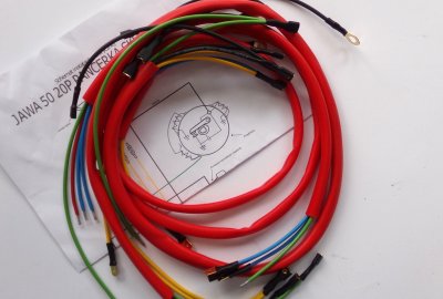 Instalacja elektryczna, kolor czerwony, Jawa 50 typ 20
