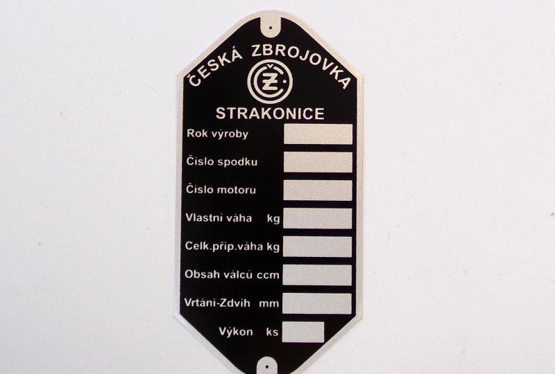 Tabliczka znamionowa, CZ 125 B/T-photo1