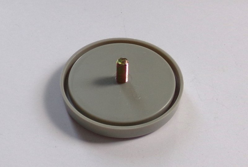 Odblask czerwony, ze śrubką, 59 mm, szara ramka, plastik, Jawa, CZ-photo3