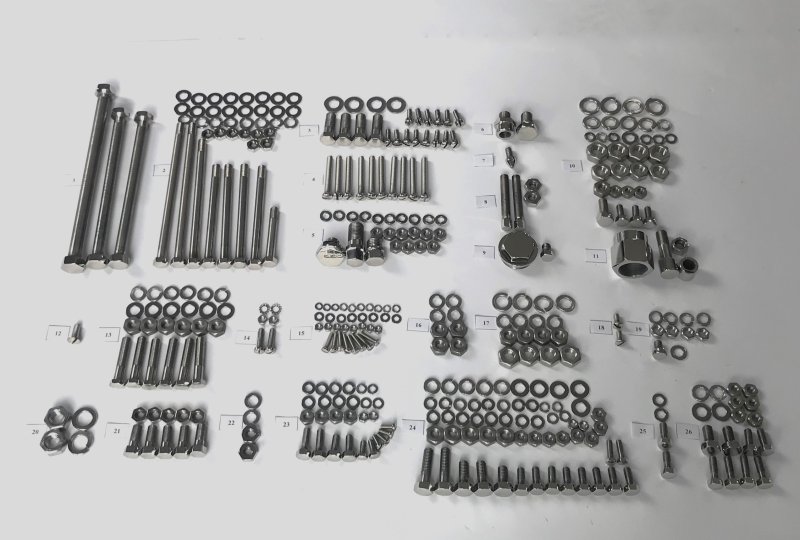 Komplet śrub na cały motocykl, nierdzewne/polerowane, Jawa 350 SV-photo1