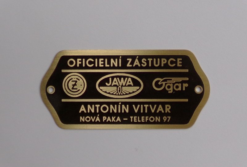 Tabliczka znamionowa, ANTONIN VITVAR, 60 x 38 mm, mosiądz-photo1