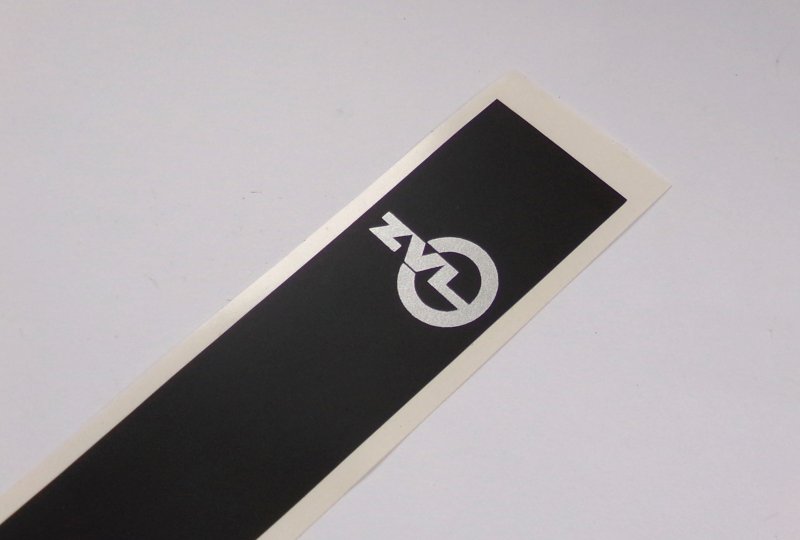 Naklejka na zbiornik, czarno-srebrna, 255 x 38 mm, Jawa Babetta 210, 225-photo2