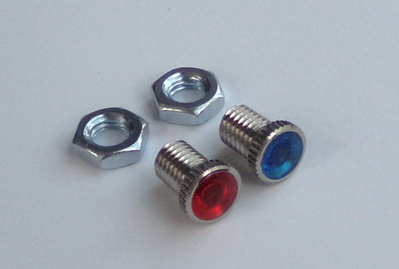 Kontrolki przedniej lampy, 2 szt - czerwona + niebieska, Jawa Californian, 634-photo1