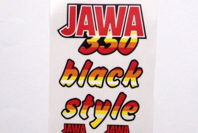 Naklejki Jawa 350 Black Style, czerwone