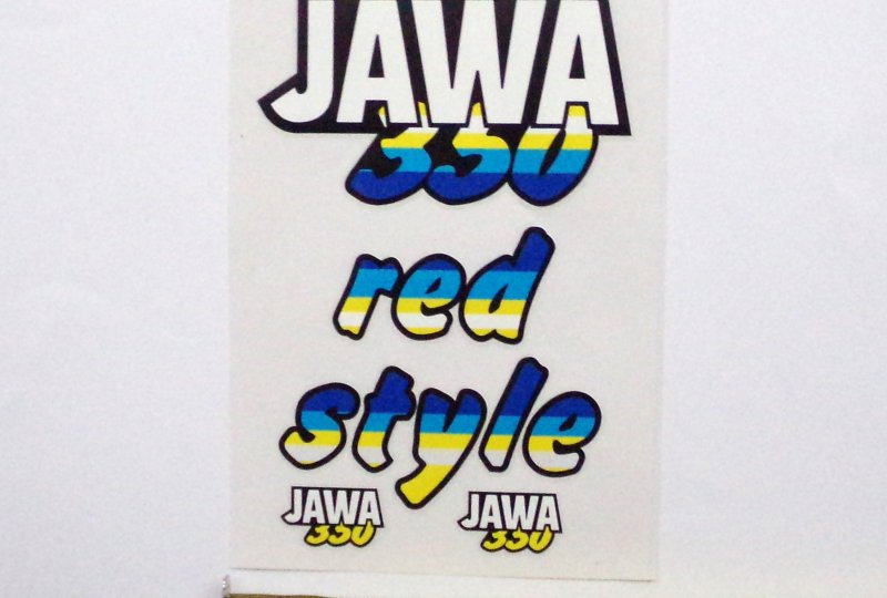 Naklejki Jawa 350 Red Style, niebieskie-photo2