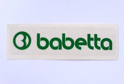 Naklejka BABETTA, 135x25mm, zielona, Jawa Babetta