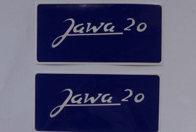 Naklejki, 2 szt, Jawa 20, szablon do malowania