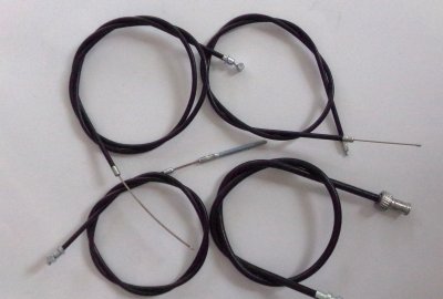 Komplet 4 linek, pancerz w oplocie bawełnianym, czarny, Jawa 350 Perak