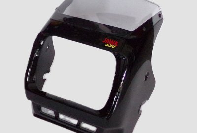 Maska przednia z szybą, czarna, oryginał, Jawa 640