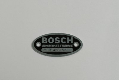 Tabliczka znamionowa prądnicy, BOSCH