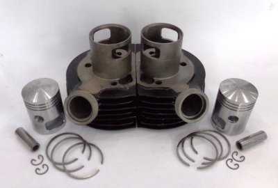 Cylindry, z zestawem tłoków 58,25 mm/16, oryginał, po renowacji, Jawa 350 Kyvacka, Panelka