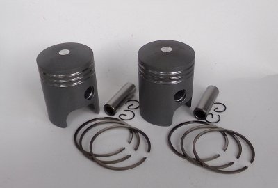 Tłoki ANODOWANE 59,00 mm + pierścienie + sworznie 16 mm, Jawa 350 12 V
