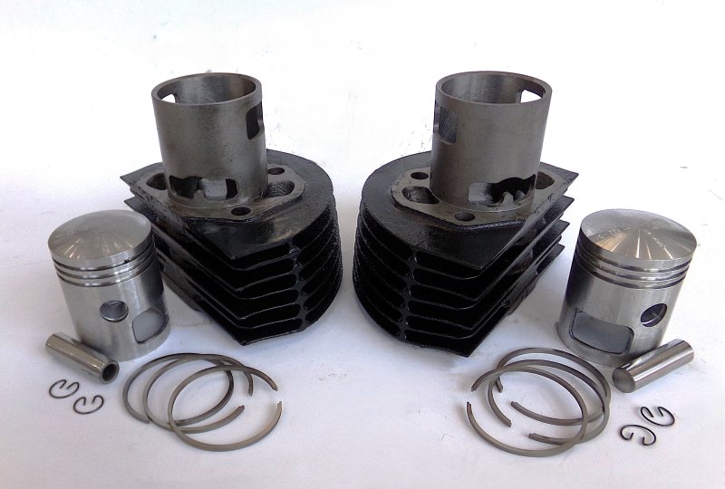 Cylindry, z zestawem tłoków 59,00 mm/15, oryginał, po renowacji, Jawa 350 Perak, Kyvacka-photo1