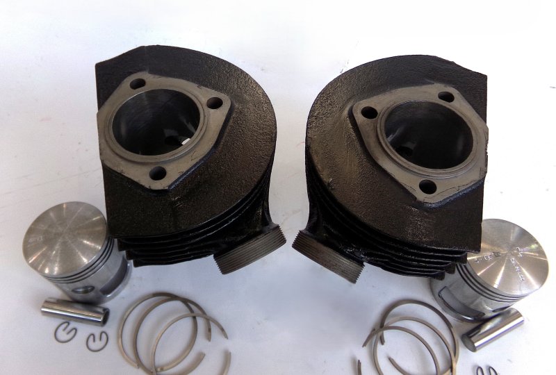 Cylindry, z zestawem tłoków 59,00 mm/15, oryginał, po renowacji, Jawa 350 Perak, Kyvacka-photo2