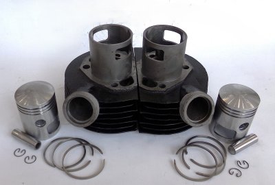 Cylindry, z zestawem tłoków 59,00 mm/15, oryginał, po renowacji, Jawa 350 Perak, Kyvacka