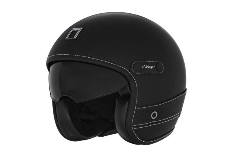 Kask NOX HERITAGE LEATHER M czarny mat-photo1