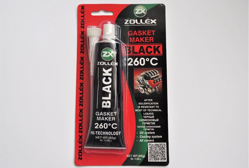 Uszczelniacz do silników i skrzyń biegów, czarny, 85g, do 260C, Zollex-photo1