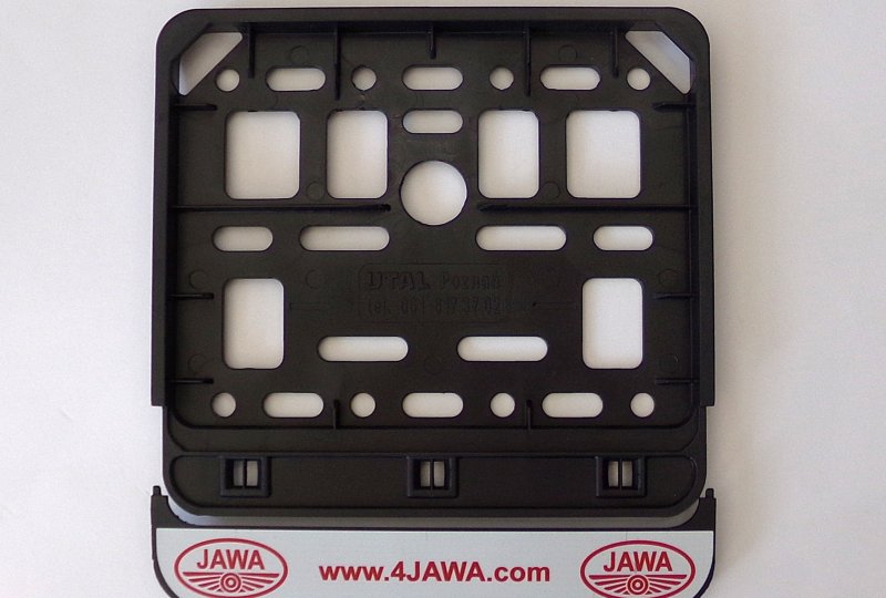 Ramka-motorower pod tablicę rejestracyjną, z nadrukiem 4JAWA i logo JAWA-photo1
