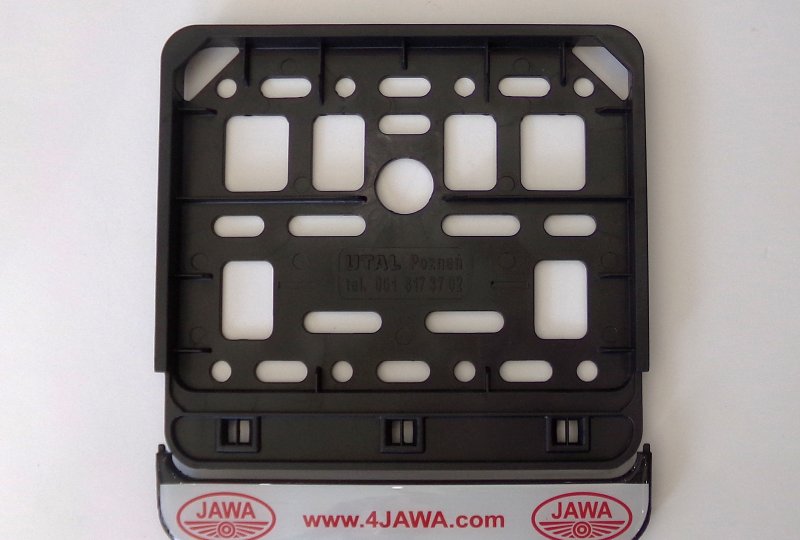 Ramka-motorower pod tablicę rejestracyjną, z nadrukiem 4JAWA i logo JAWA, z połyskiem-photo1
