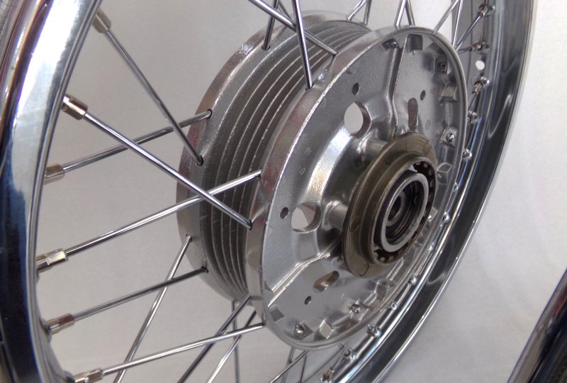 Koła - komplet, przednie, tylne, oryginał, po renowacji, bębny elektropolerowane, Jawa 250/350 Kyvacka-photo4