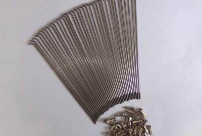 Szprychy i nyple, komplet 36 szt, 19 cali, M3,0x195 mm, nierdzewne, Jawa Jawetta