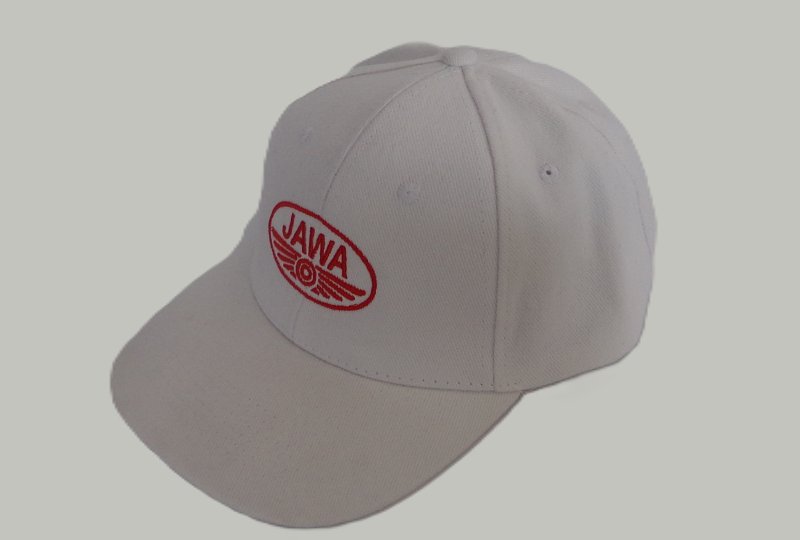 Czapka z daszkiem, logo JAWA, biała-photo1