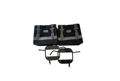 Sakwy, czarne, L+P + stelaże, Jawa 350 CL Perak, 42 Bobber