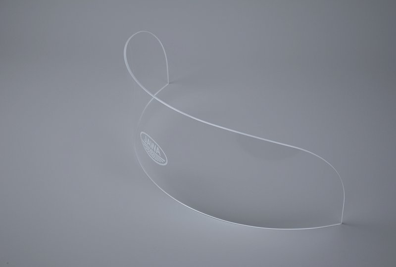Szyba przednia PLEXI, niższa, 18 cm, z logo JAWA, VELOREX 562-photo1