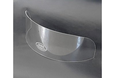 Szyba przednia PLEXI, niższa, 17 cm, z logo JAWA, VELOREX 562