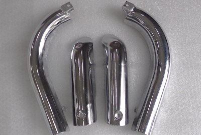 Osłony kolanek wydechu, chrom, Jawa 300 CL, 42 Bobber