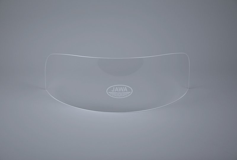 Szyba przednia PLEXI, niższa, 22 cm, z logo JAWA, VELOREX 560, 561-photo1