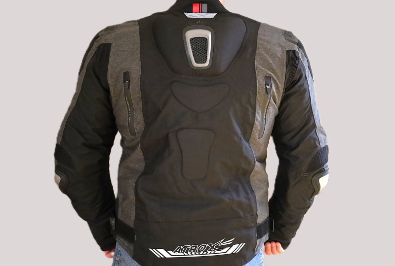 Kurtka motocyklowa, męska, skórzano-tekstylna, czarno-szara, rozmiar 2XL-photo2