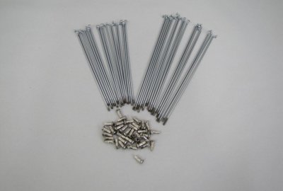 Szprychy i nyple, komplet 36 szt, M3, 190 mm, tylne, chrom, Jawa 50 typ 550