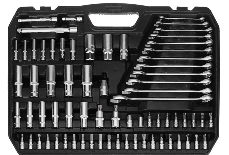 Zestaw kluczy nasadowych 1/2", 3/8", 1/4", 300 szt. , satynowy-photo2