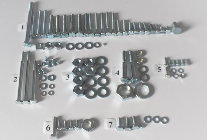 Komplet śrub silnikowych, ocynk, Jawa 350/634-photo1