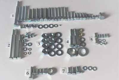 Komplet śrub silnikowych, ocynk, Jawa 350/634