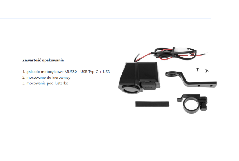 Motocyklowe gniazdo USB - eXtreme® MUS50-photo2